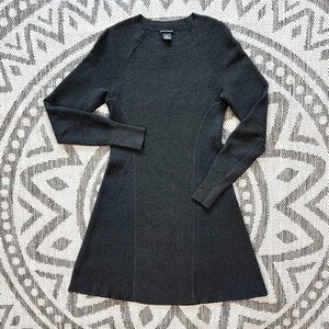Club Monaco Black Long Sleeve A-Line Sweater Dress